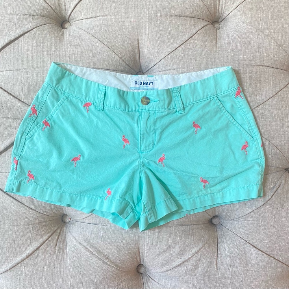 Old Navy Light Blue Flamingo Shorts